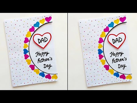 How to make white paper Father's Day greeting card / Handmade gift for Best Dad / Happy Fathers Day