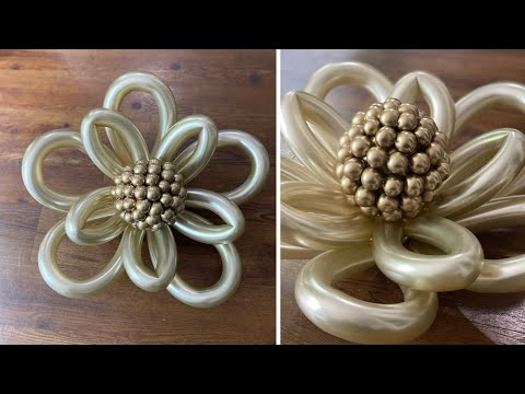 How To Make Gold Balloon Flower