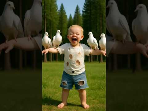 Guardian Baby's Gentle Bond with the Birds 🐦#guardianbaby #animalrescue #animalstories