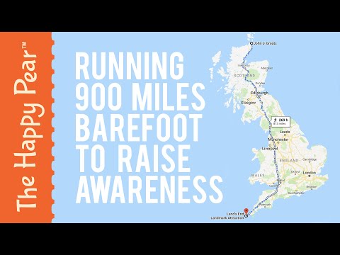 Our friend Tony Riddle is running the length of the U.K. Barefoot!
