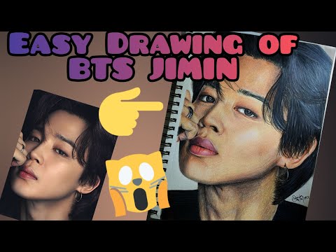 How to draw BTS JIMIN💜 Realistic | jimin colour pencil drawing | Drawing tutorial #bts #jimin