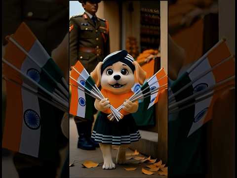 Garib Bachchon Mein Tiranga Baantta Puppy 🇮🇳❤️ | Emotional Republic Day Short #aivideo #storymahel