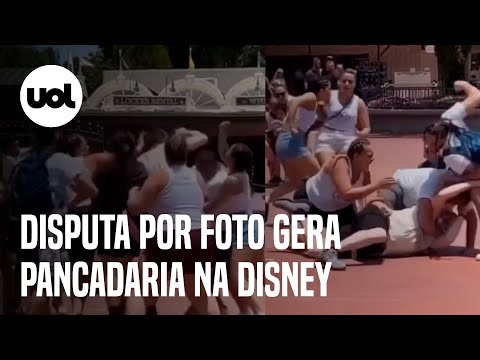 Pancadaria na Disney: Famílias brigam entre si em disputa por foto