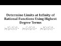 Understanding Limits at Infinity