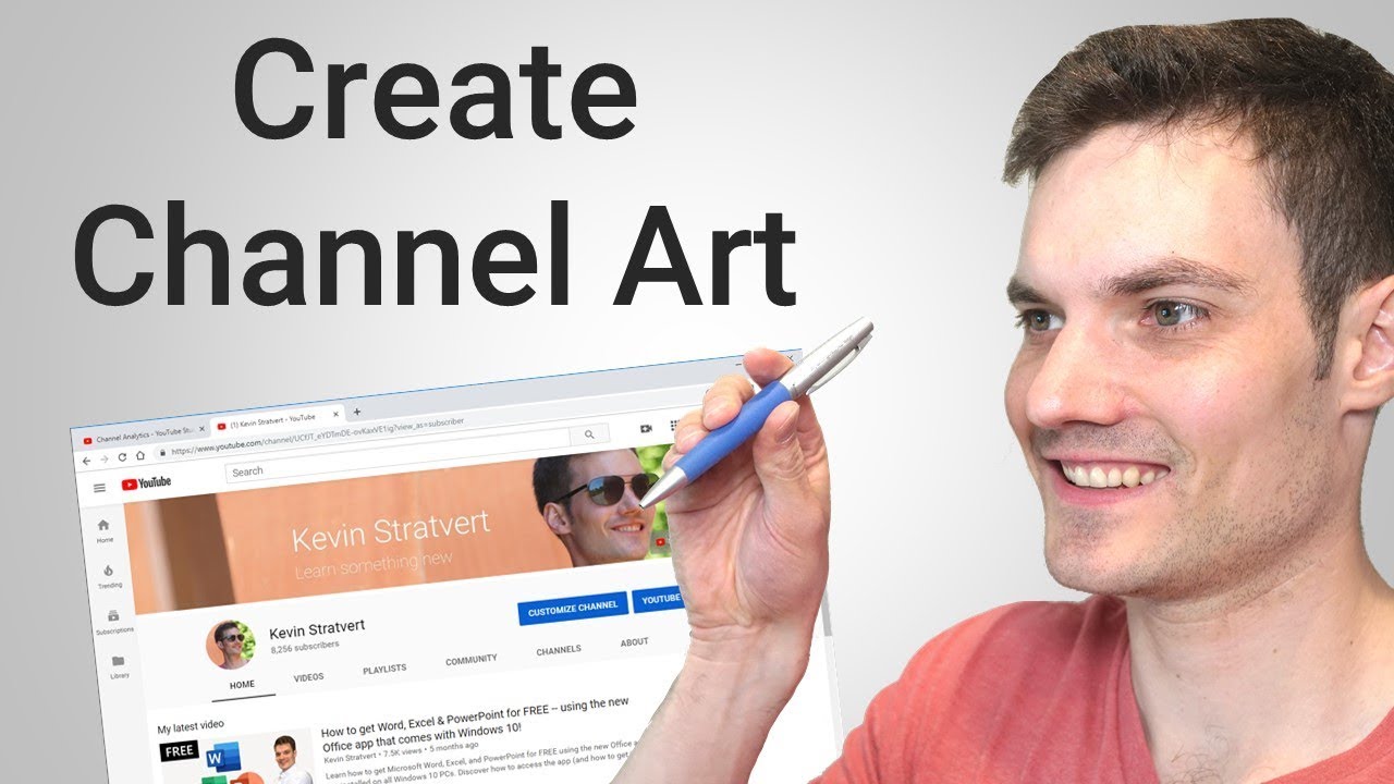 How to Make YouTube Channel Art using Microsoft PowerPoint - Kevin Stratvert
