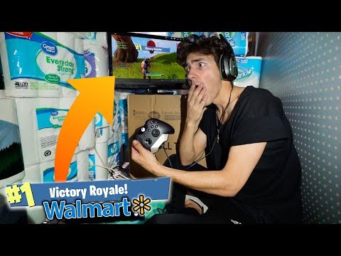 PLAYING FORTNITE IN A WALMART TOILET PAPER FORT! (INSANE!) // VIRAL