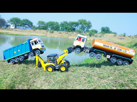 New Tata Tipper New Tata Petrol Dumper Accident Village Road Pulling Out JCB 5CX JCB 3DX ? CS Toy