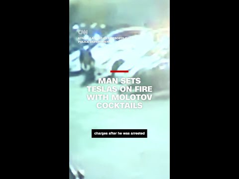 Man faces charges after Teslas set on fire with Molotov cocktails