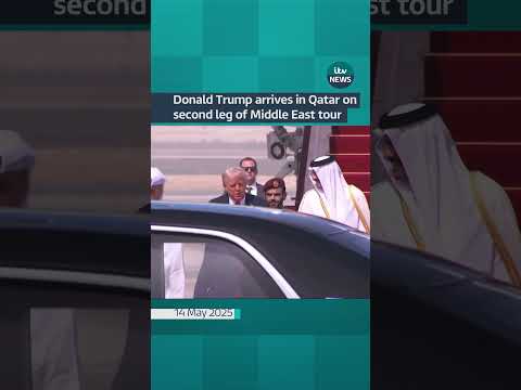 Donald Trump arrives in Qatar on second leg of Middle East tour #itvnews