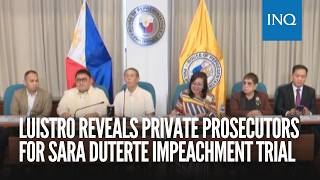 YouTube video thumbnail: Luistro Reveals Private Prosecutors for Sara Duterte Impeachment Trial