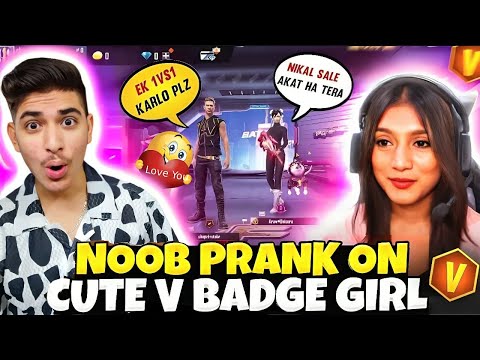 Cute V Badge Girl Youtuber Gone Angry On Me !! 🤬 अब क्या होगा 🤯 - Free Fire Max