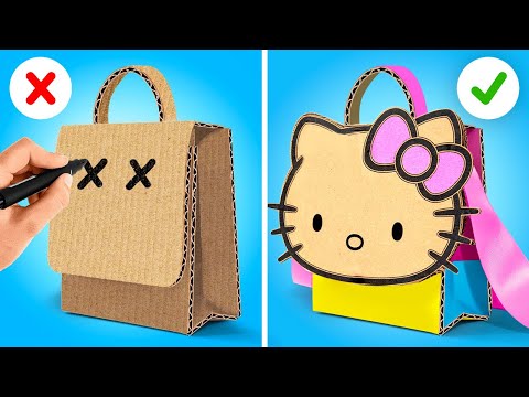 DIY SCHOOL SUPPLIES WITH CARDBOARD || Cool & Clever Hacks to Ace Your School Game By 123GO !GOLD