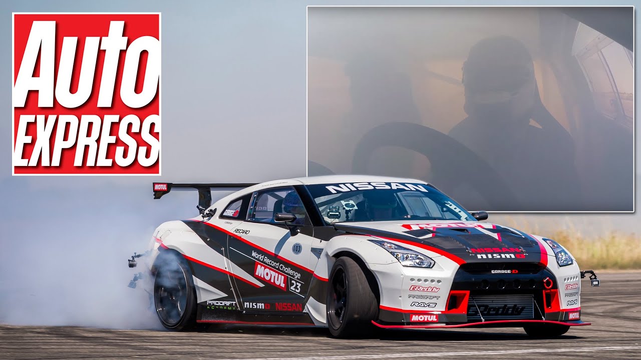 What-s this 1, 390bhp Nissan GT-R drift car like to drive? Smokey!