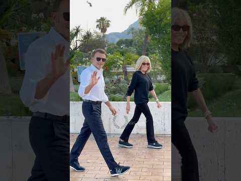 Emmanuel & Brigitte Macron walking Today through Monaco 🇫🇷#monaco #luxury #trending #lifestyle#fyp