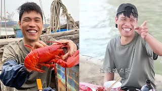 【大食い 】Chinese fishermen eat octopus, Boston lobster, scallops, clams, crabs, razor clams, conches