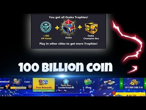 100 Billion Coin with OSAKA RING in 8 ball pool