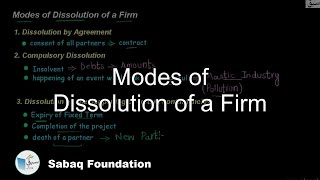 Modes of Dissolution of a Firm
