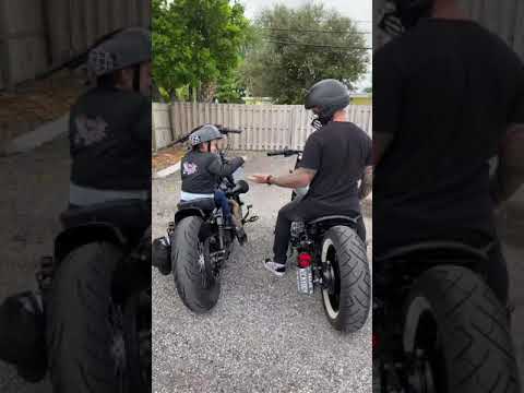 Teaching my 3 year old daughter how to ride a Harley #Shorts