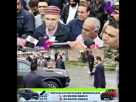 CM Omar Abdullah visits Beerwah, Budgam to review flood situation in Nallah-e-Sukhnag.