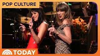 YouTube video thumbnail: Watch: Taylor Swift Joins Dakota Johnson During 'SNL' Monologue