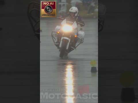 Female Rain Master Police Motorcycle Rodeo Gymkhana Honda CB1300 Flawless Maneuver Nara2352023