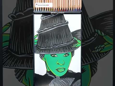 New Drawing Transition Results! Elphaba and Glinda from WICKED #shorts