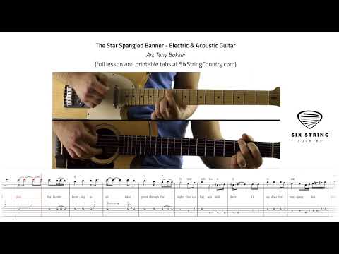The Star Spangled Banner for Electric & Acoustic Guitar - Scrolling Sheet Music