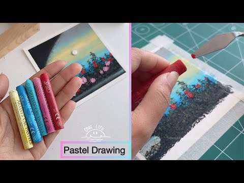 Oil Pastel Drawing-Fluffy Rose 🌹|| pastel drawing step by step for beginners || Creative Arts