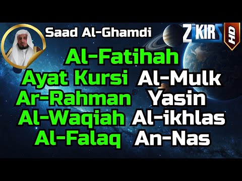 Al Fatihah,Ayat Kursi,Al Mulk,Ar Rahman,Al Waqiah,Yasin,Ikhlas,Falaq,An Nas By Saad Al-Ghamdi