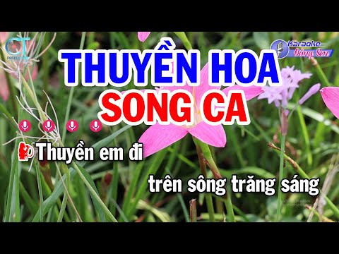 Karaoke Thuyền Hoa Song Ca ( Dm ) Nhạc Sống Phối Mới || Karaoke Đồng Sen