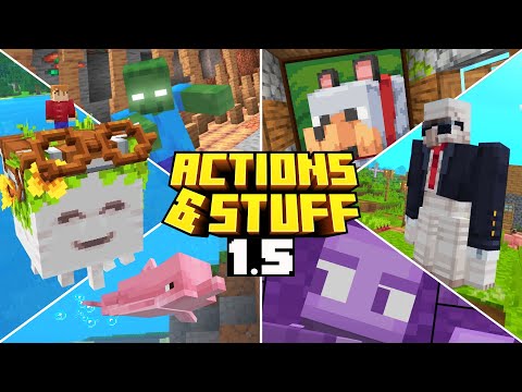 SAIU! ACTIONS & STUFF 1.5 UPDATE - MINECRAFT PE (BEDROCK) PARTE 2