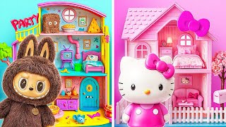 Labubu vs Casa de Muñecas de Hello Kitty: Transformación | Graciosos Hazlo-Tú-Mismo