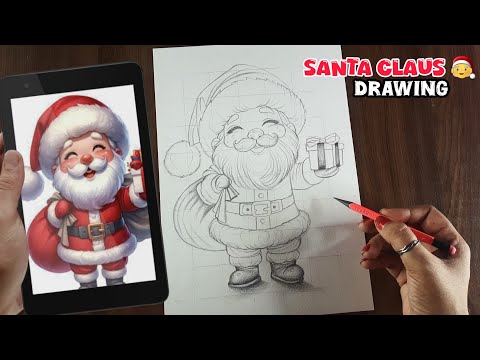 Christmas Day Drawing, Santa Claus Drawing, PART 1 , Santa Claus easy drawing