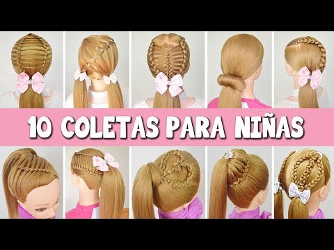 10 PEINADOS: COLETAS CON TRENZAS PARA NIÑAS FACILES Y RAPIDOS