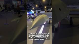 Anduril’s Fury Collaborative Combat Aircraft (CCA) full-scale model displayed packing four AMRAAMs