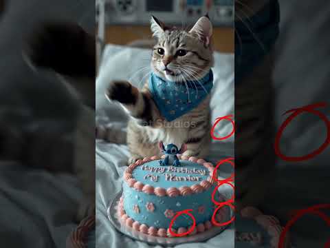 #happybirthday #funny #kitten #animalintelligence #kucing #cute #cat #cake #aicats #shorts #short #o