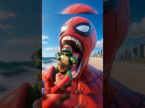 transformation into Ninja Turtle | Spiderman vs Superman vs Deadpool  #spiderman  #marvel