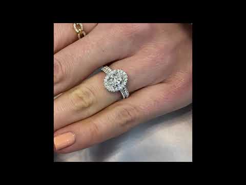 1.7 carat Oval Diamond Double Edge Halo Ring