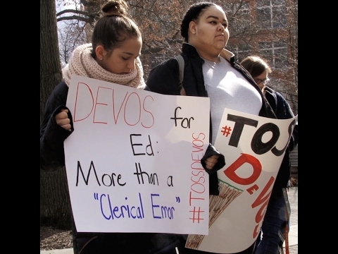 Otterbein SFER Chapter protests Betsy DeVos