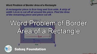 Word Problem of Border Area of a Rectangle