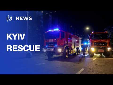 Russian strike sets Kyiv high rise ablaze as emergency crews rescue survivors