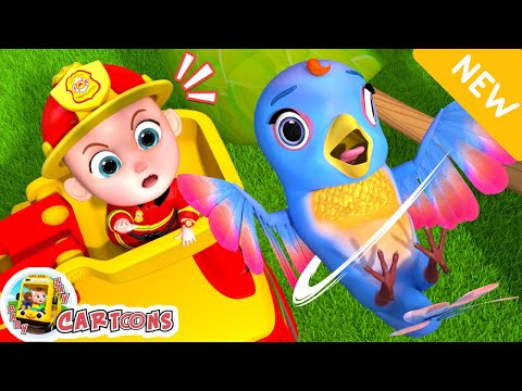 Zay pretend play as rescue mission firefighter and helping little bird