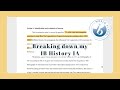 History IA Structure and Strategies
