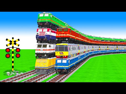 【踏切アニメ】あぶない電車 6 TRAIN Climbing Pynamid 2025 mix🚦 Fumikiri 3D Railroad Crossing Animation #1million