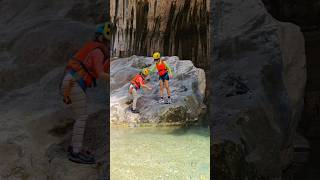 Choose the right Childhood for your kids - Nature 🌿 over screens 📵 Wadi Mibam Family Canyoning, Oman