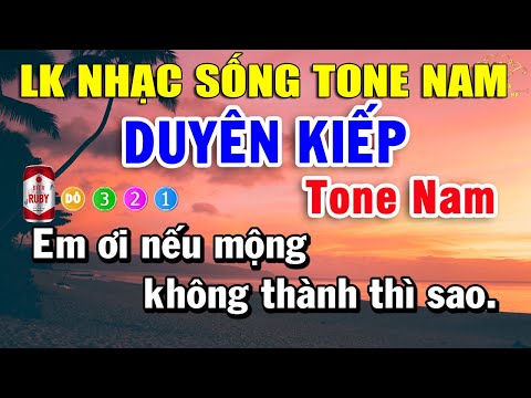 Karaoke Liên Khúc Nhạc Trữ Tình Slow Rock Tone Nam | Duyên Kiếp – Thành Phố Buồn