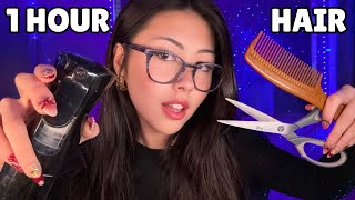 1 Hour ASMR Hair Treatments: haircut, clipping (invisible clips), head massage, scalp scratching …