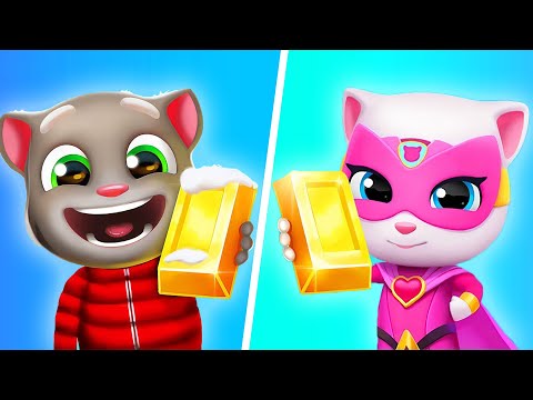 Satisfying Mobile Games Talking Tom Gold Run, Talking Tom Jetski 2, Talking Tom Hero Dash IVBEZA