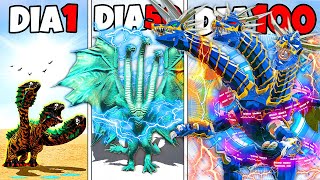 A VERDADEIRA HISTÓRIA DO BLUE MECHA GHIDORAH! SOBREVIVI 100 DIAS COMO REI DOS GODZILLA E DINOSSAUROs