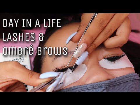 DAY IN THE LIFE OF A LASH TECH | LASH EXTENSIONS &...